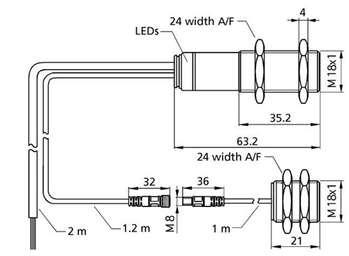 標簽和接合點檢測傳感器 esp-4/3CDD/M18 E+S