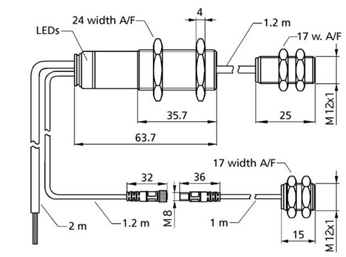 標簽和接頭檢測傳感器 esp-4/Empf/M12/3CDD/M18
